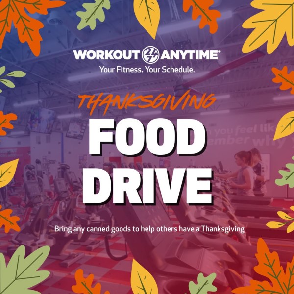 workoutanytime thanksgiving food drive