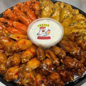 frozen rooster large try of hot wings