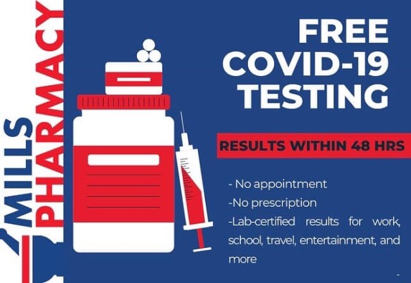 mills pharmacy free covid testing