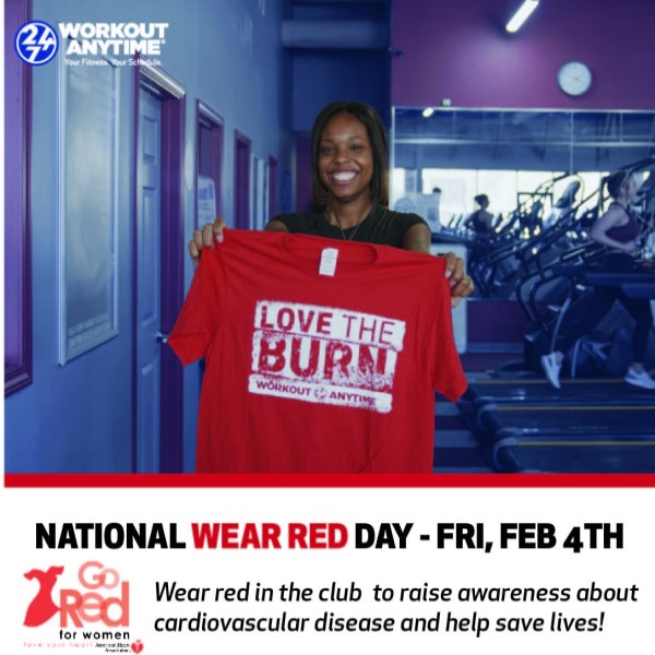 workout anytime national wear red day feb 4