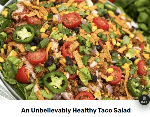 an unbelievably healthy taco salad that salad lady may 25