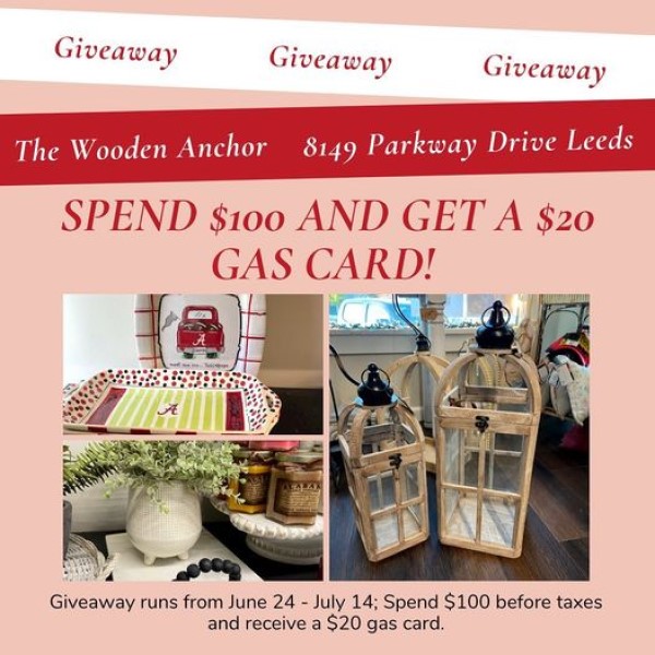 gas card giveaway the wooden anchor thru july 14