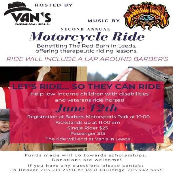 motorcycle ride benefiting the red barn june 12
