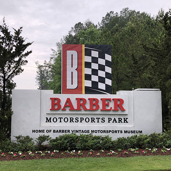 barber motorsports entrance sign