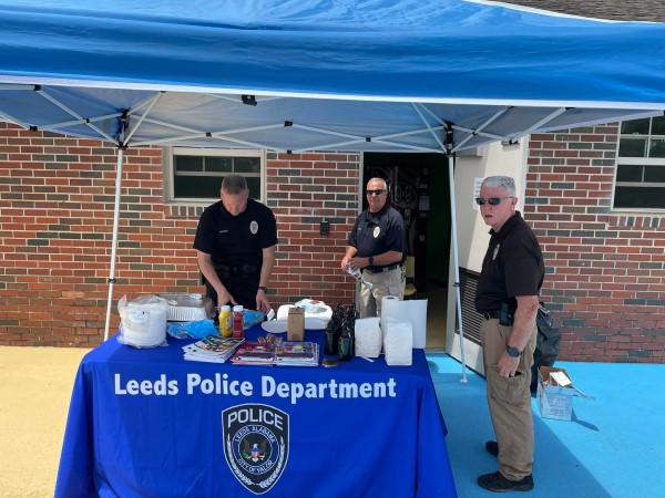 cops and kids day leeds splash pad cops tent july 11