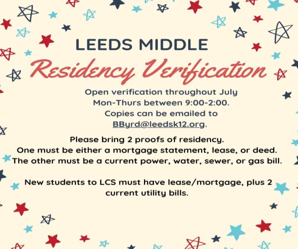 leeds middle school residency verification 600x50