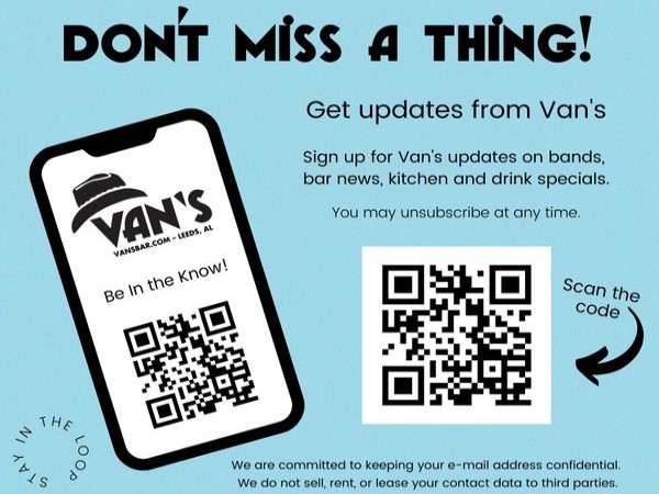 vans bar-dont miss a thing with qr code-aug 2022-600x450
