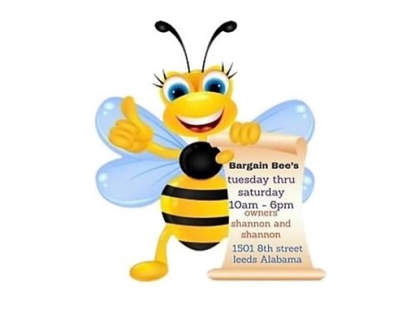 bargain bee's-information- days, hrs & address- august 2022-copy-no date-600x450