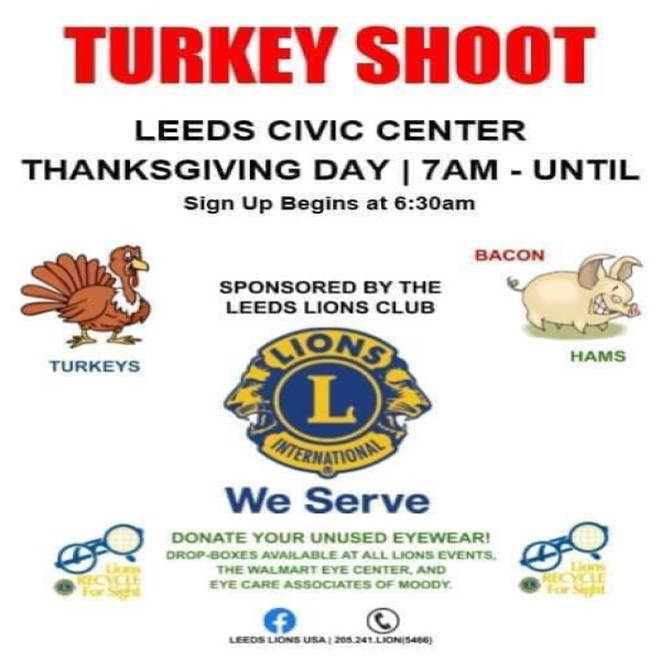 leeds lions club - turkey shoot flyer- thanksgiving 600x600