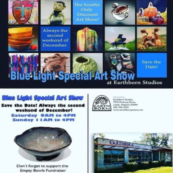 earthborn pottery - blue light special art sale 600x
